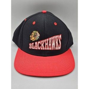 NHL Chicago Blackhawks Snapback Cap Hat Black Logo Vintage Hockey One Size - New